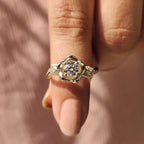 1.0 - 2.0 CT Round Cut Moissanite Nature Inspired Engagement Ring