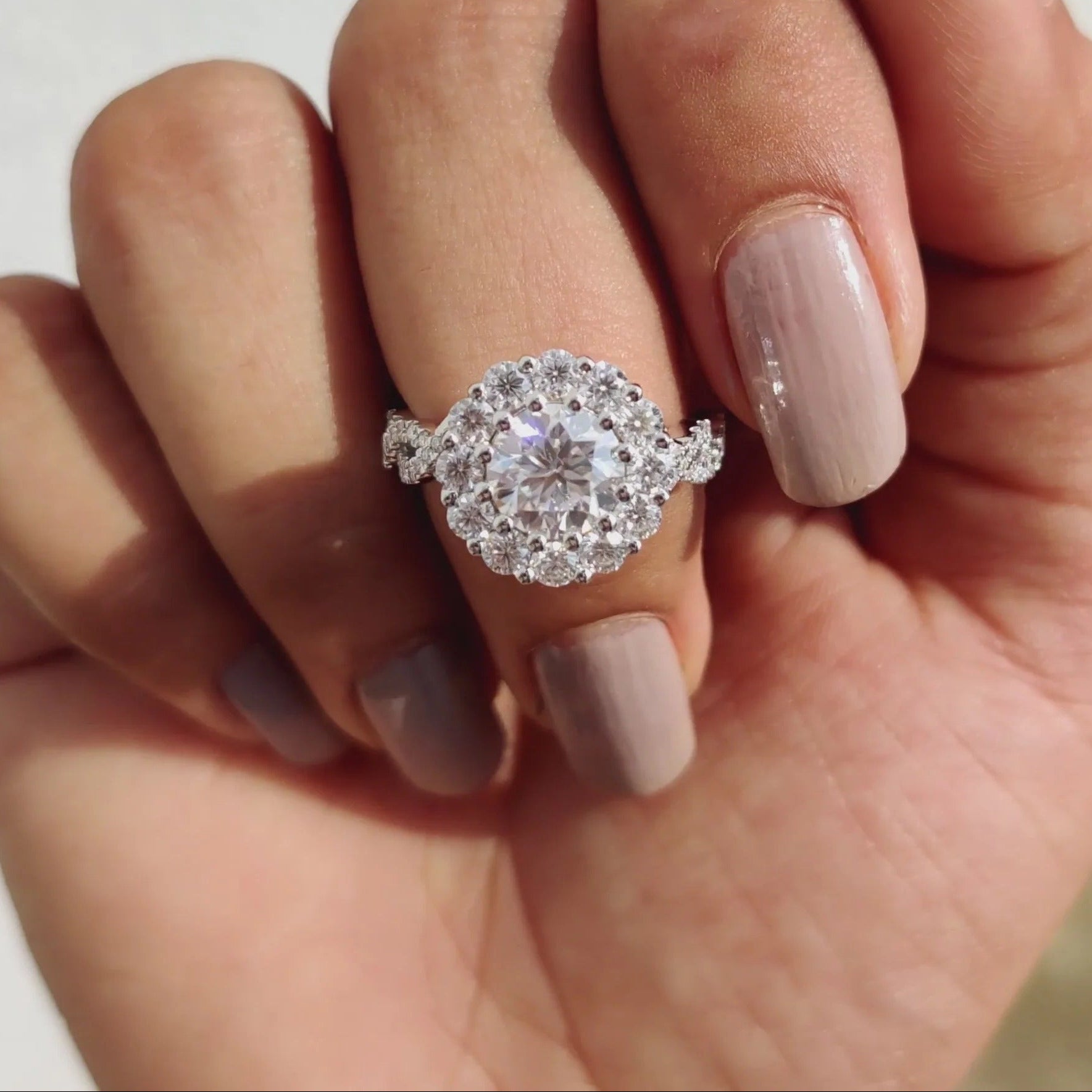 1.0 - 2.0 CT Round Cut Moissanite Engagement Ring