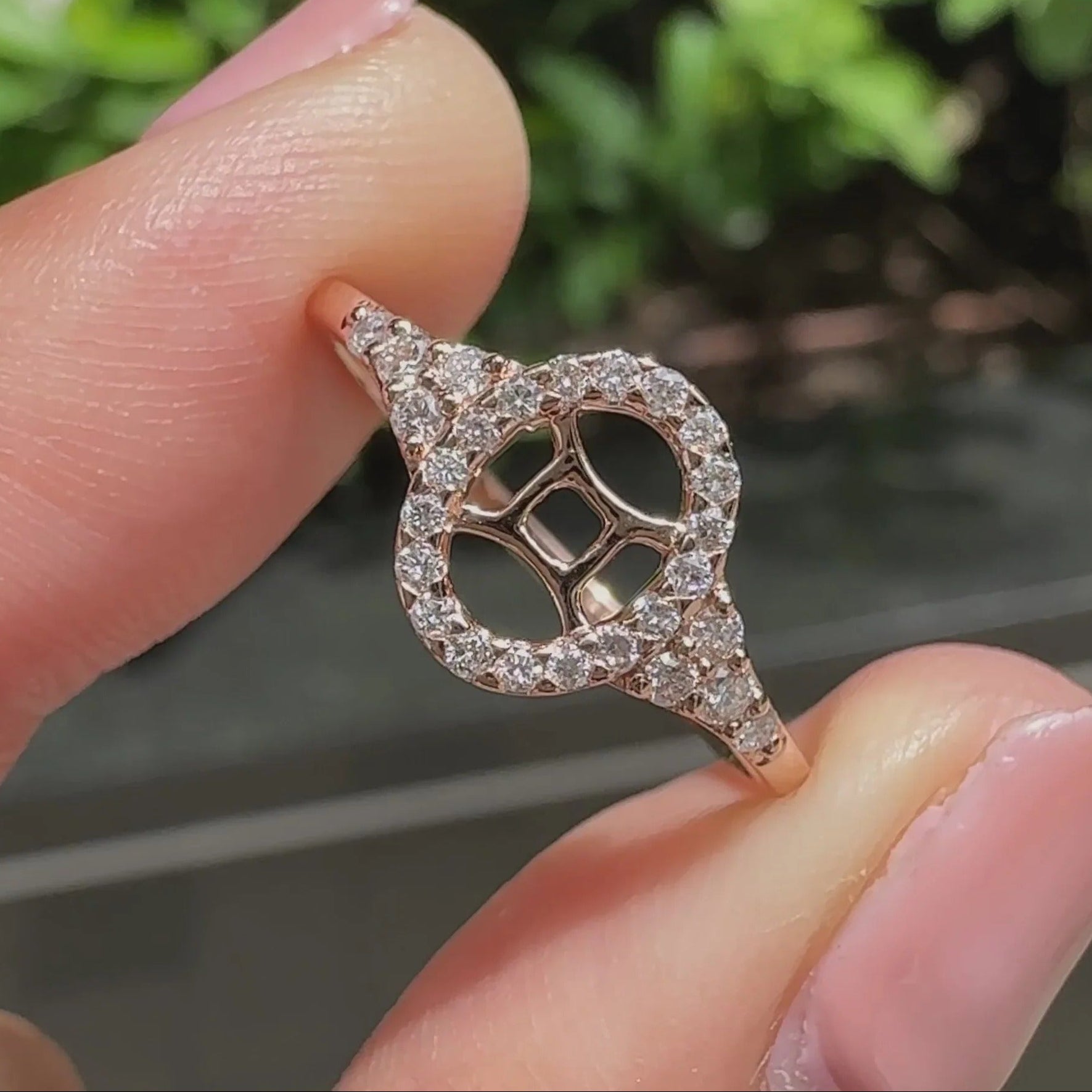 0.45 TCW Round Side Gemini zodiac Ring