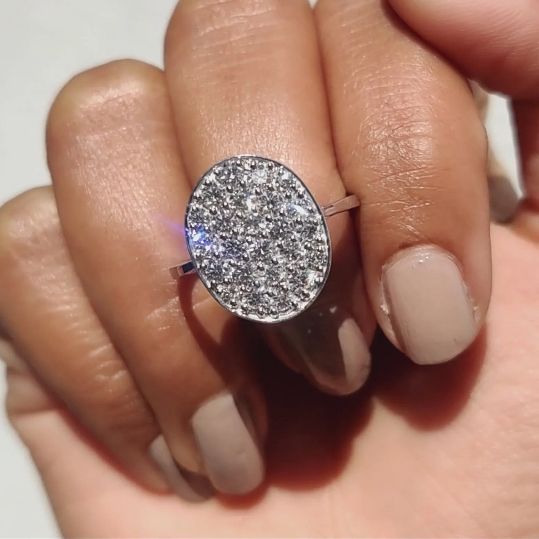 1 TWC Round & Pear Cut Moissanite Engagement Ring