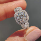 1.0 - 2.0 CT Round Cut Moissanite Three Stone Engagement Ring