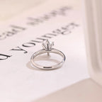 Solid Gold Oval Moissanite Engagement Ring, Half Eternity Promise Ring