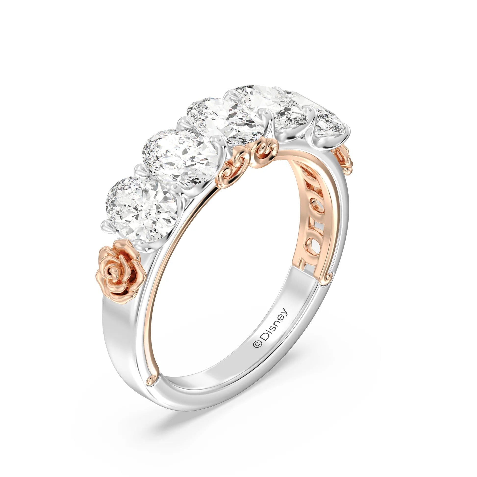 Enchanted Star Diamond Disney’s Belle Five Stone Anniversary Ring Image secondaire du produit
