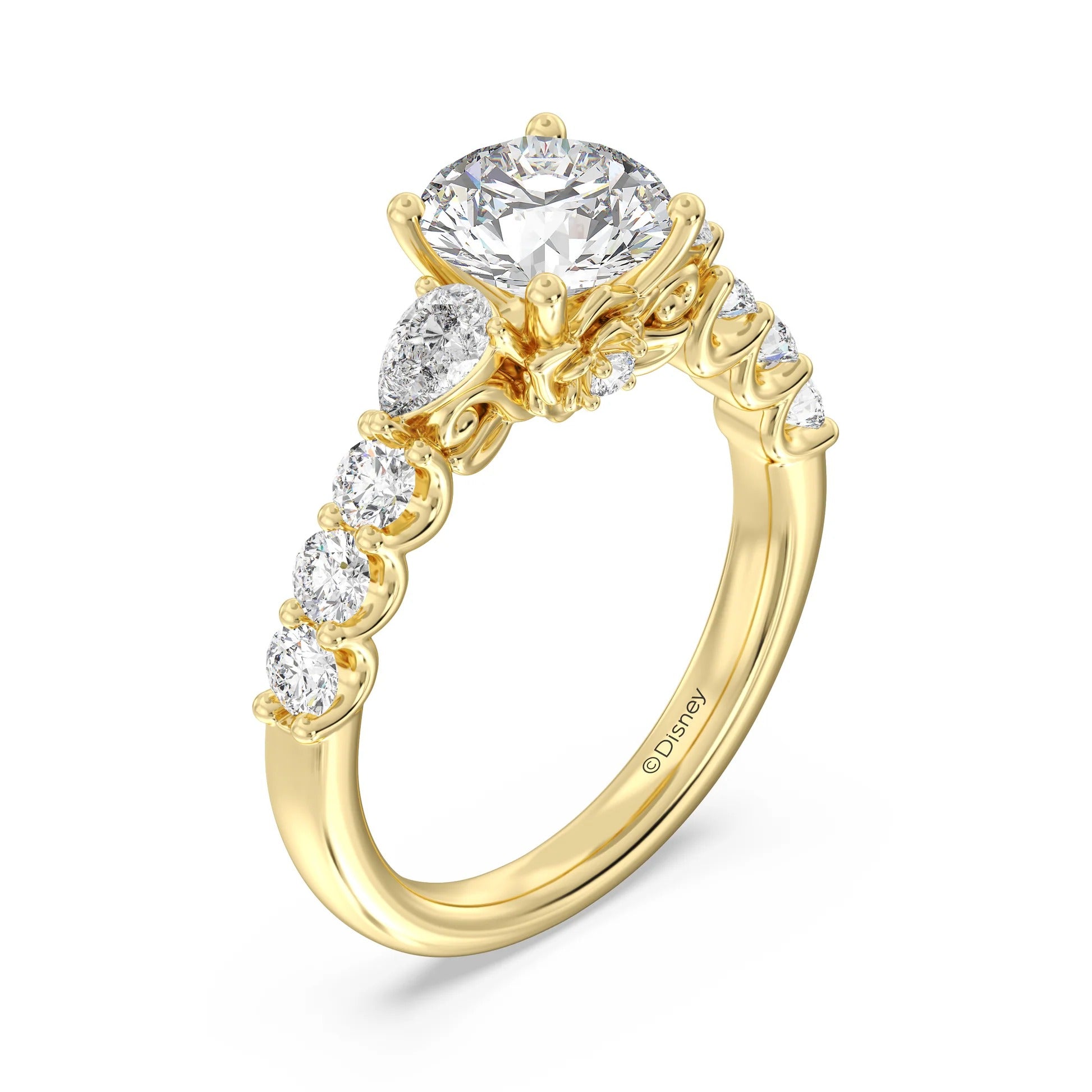 Enchanted Star Diamond Gold Belle Gallery Engagement Ring Image secondaire du produit