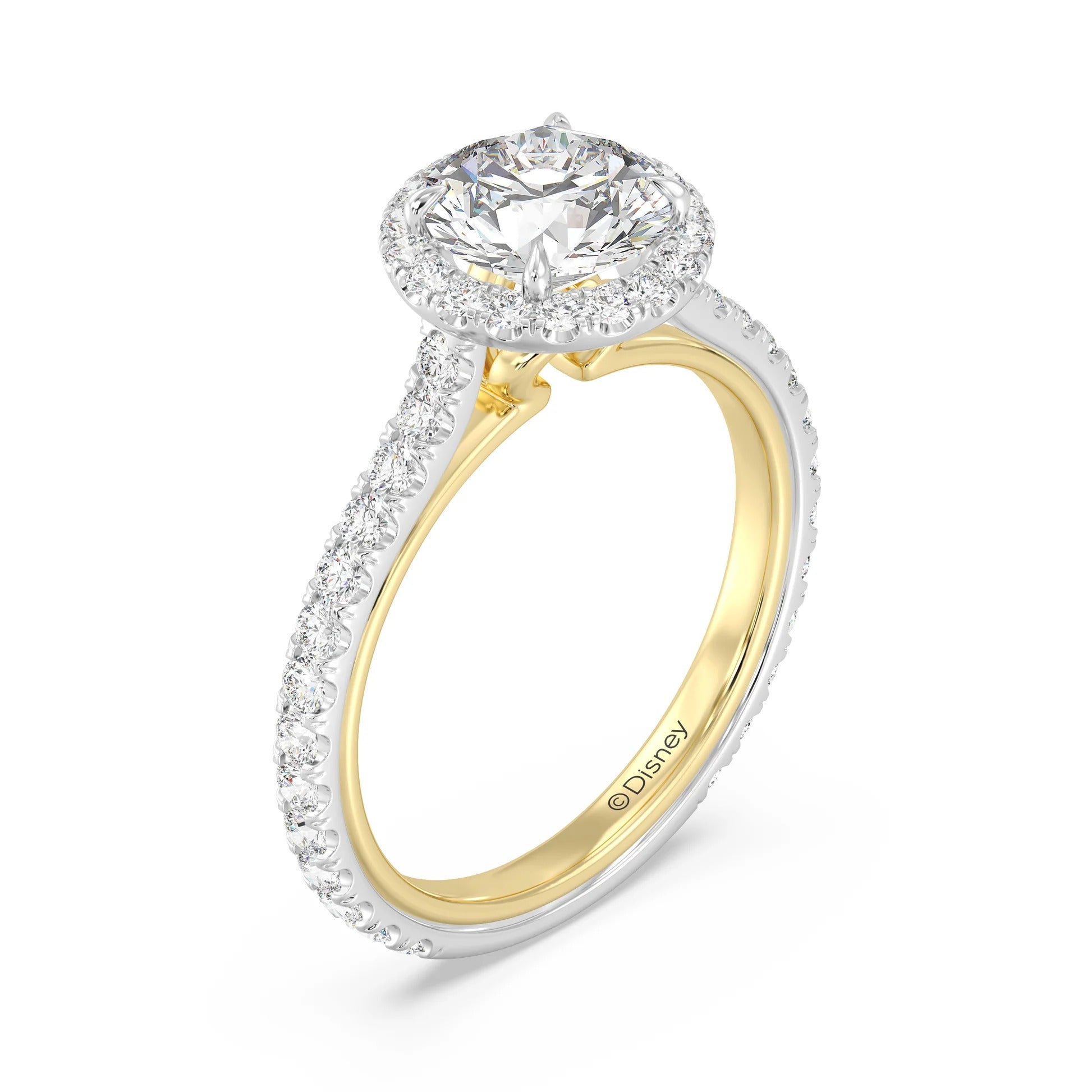Enchanted Star Diamond Gold Jasmine Halo Engagement Ring Image secondaire du produit