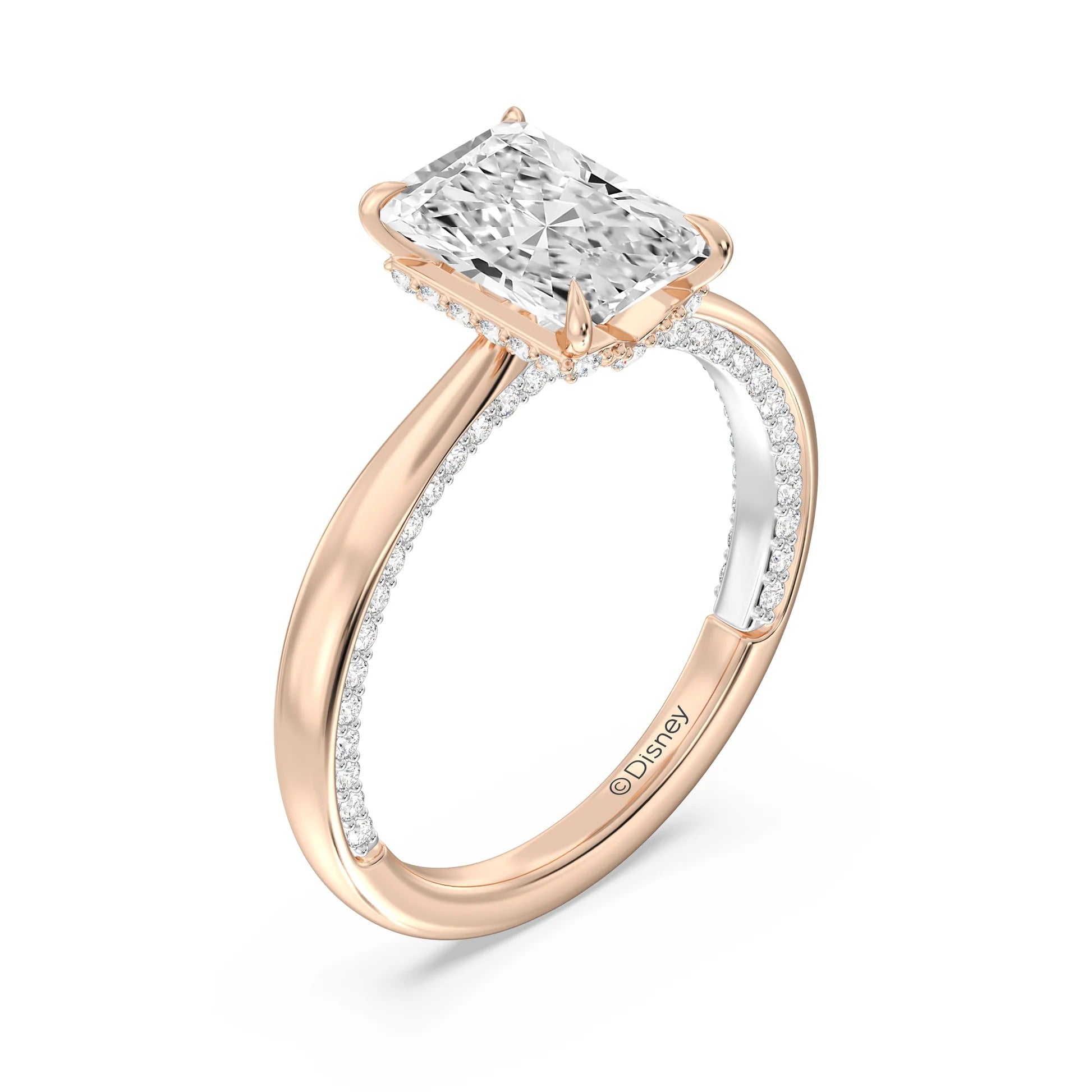 Enchanted Star Diamond With Gold, Disney’s Aurora Solitaire Studded Gallery Engagement Ring