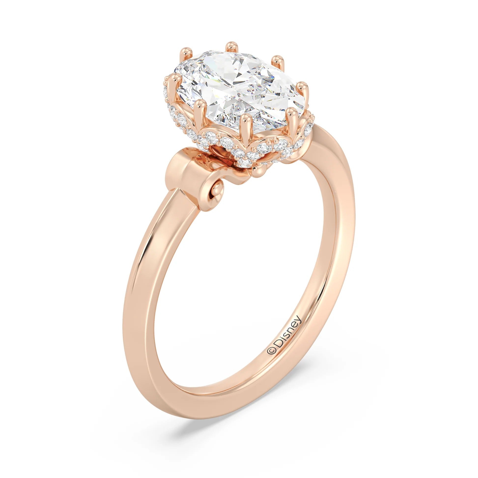 Enchanted Star Diamond And Gold, Disney’s Cinderella Knife-Edge Solitaire Engagement Ring Image secondaire du produit