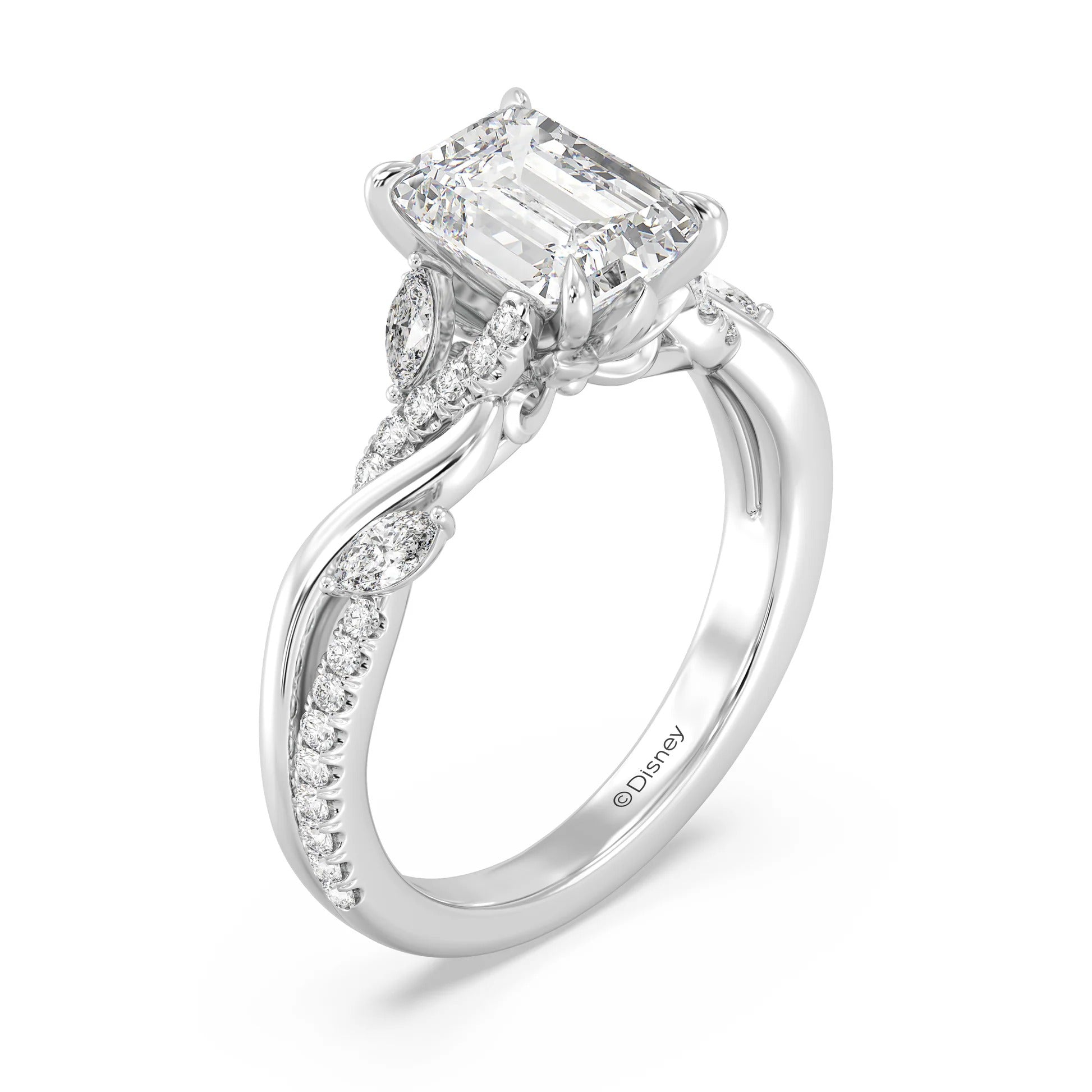 Enchanted Star Diamond And Gold Disney Princess Rapunzel Twisted Pavé Engagement Ring Secondary image