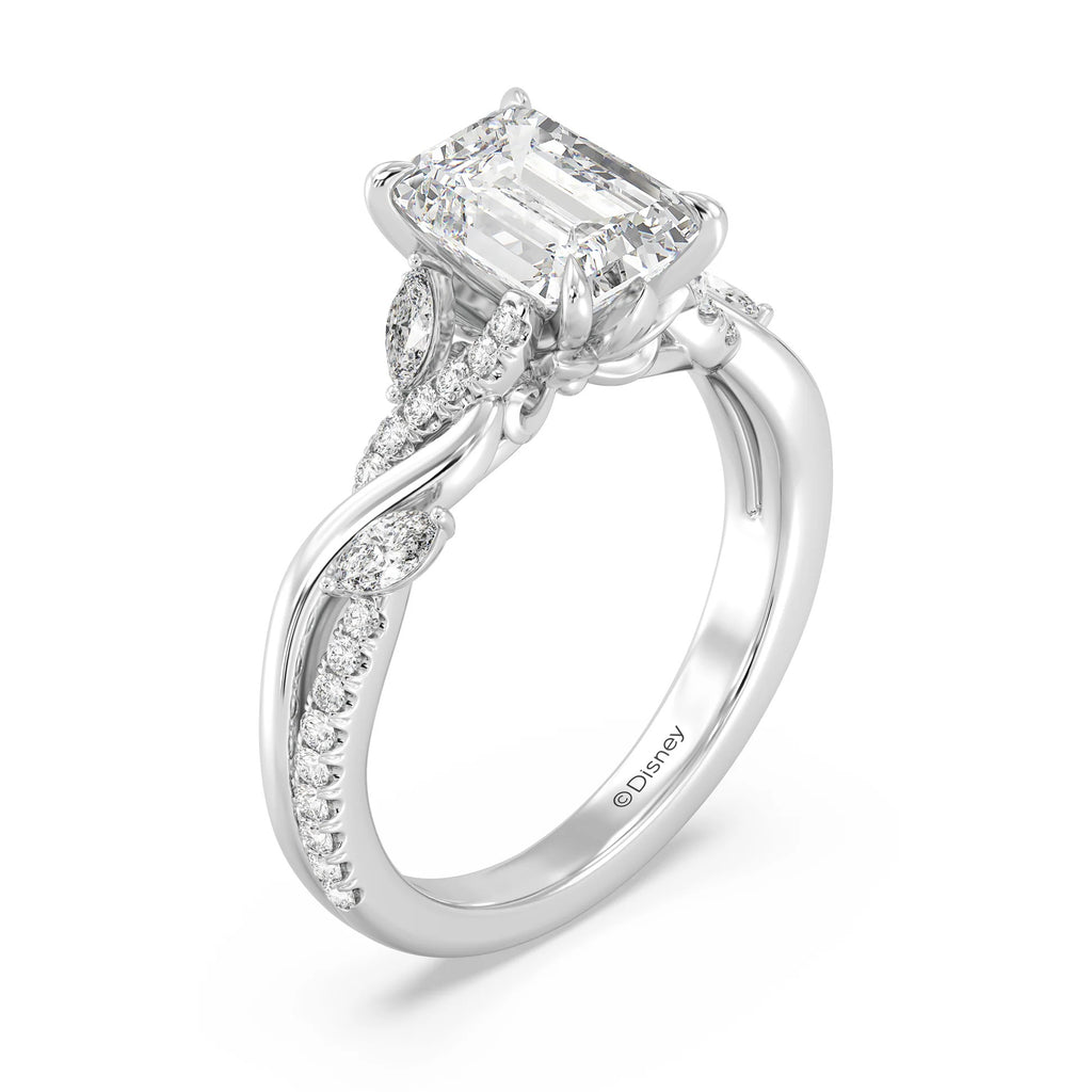 Enchanted Star Diamond And Gold Disney Princess Rapunzel Twisted Pavé Engagement Ring