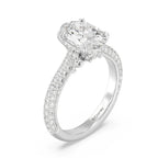 Anillo de compromiso solitario con diamantes cultivados en laboratorio de talla esmeralda D-VVS2 de 3 quilates y engaste en bisel
