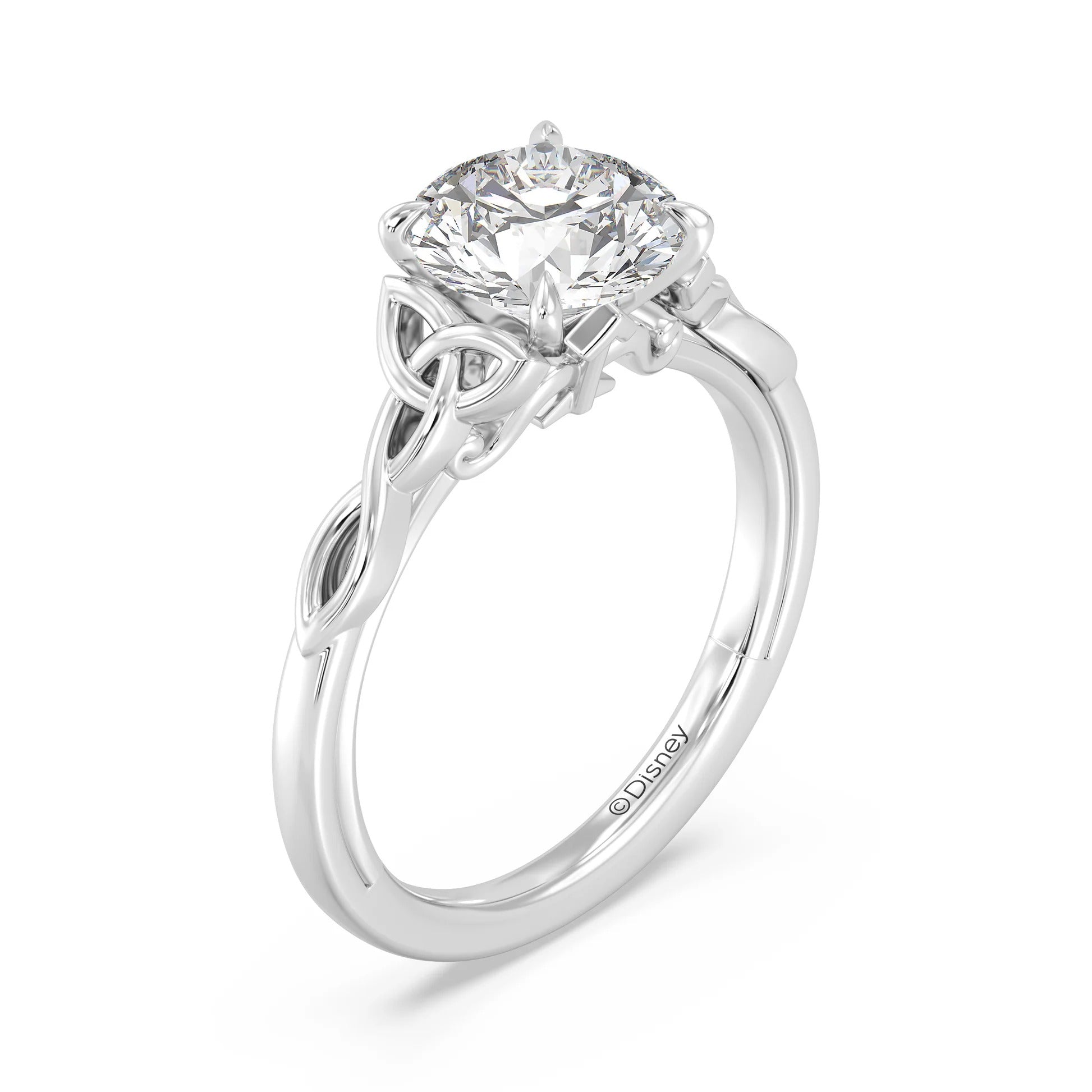 Enchanted Star Diamond And Gold Disney Princess Merida Celtic Solitaire Engagement Ring Secondary image