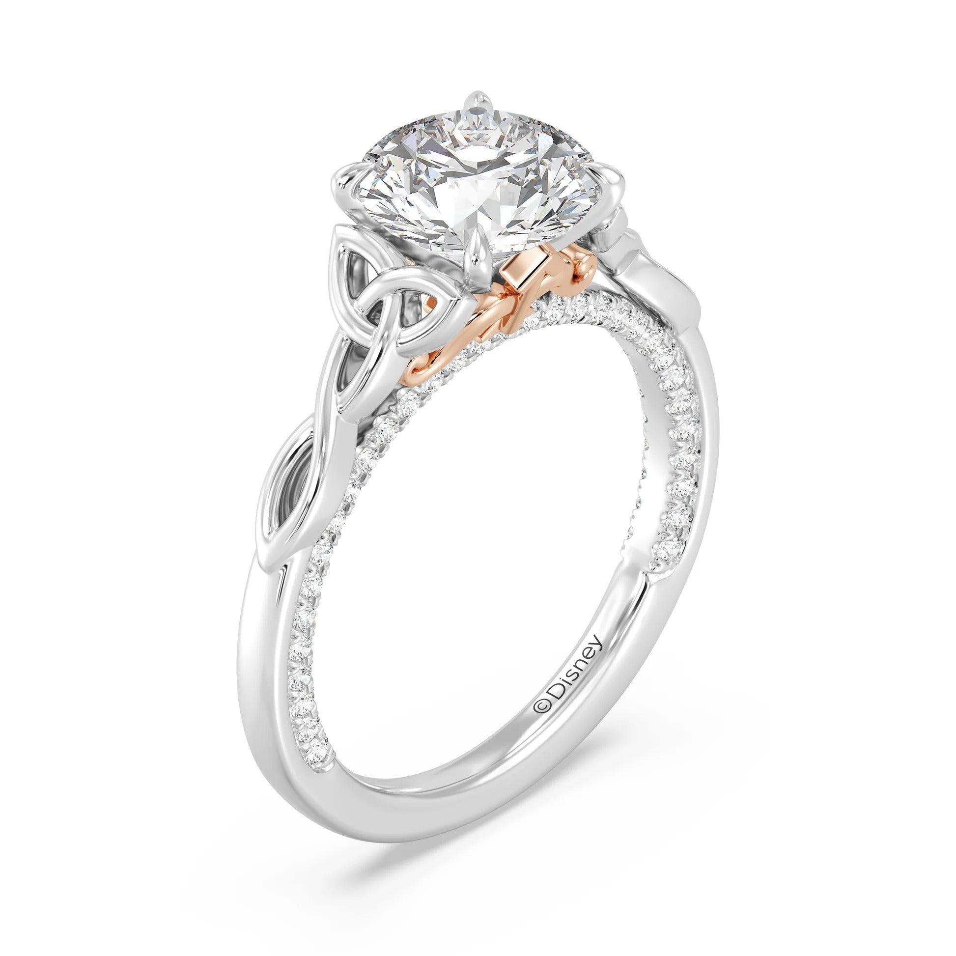 Enchanted Star Diamond And Gold Merida Celtic Hidden Pavé Engagement Ring Image secondaire du produit