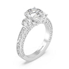 Enchanted Star Diamond And Gold Disney Princess Rapunzel Vintage Oval Three Stone Engagement Ring