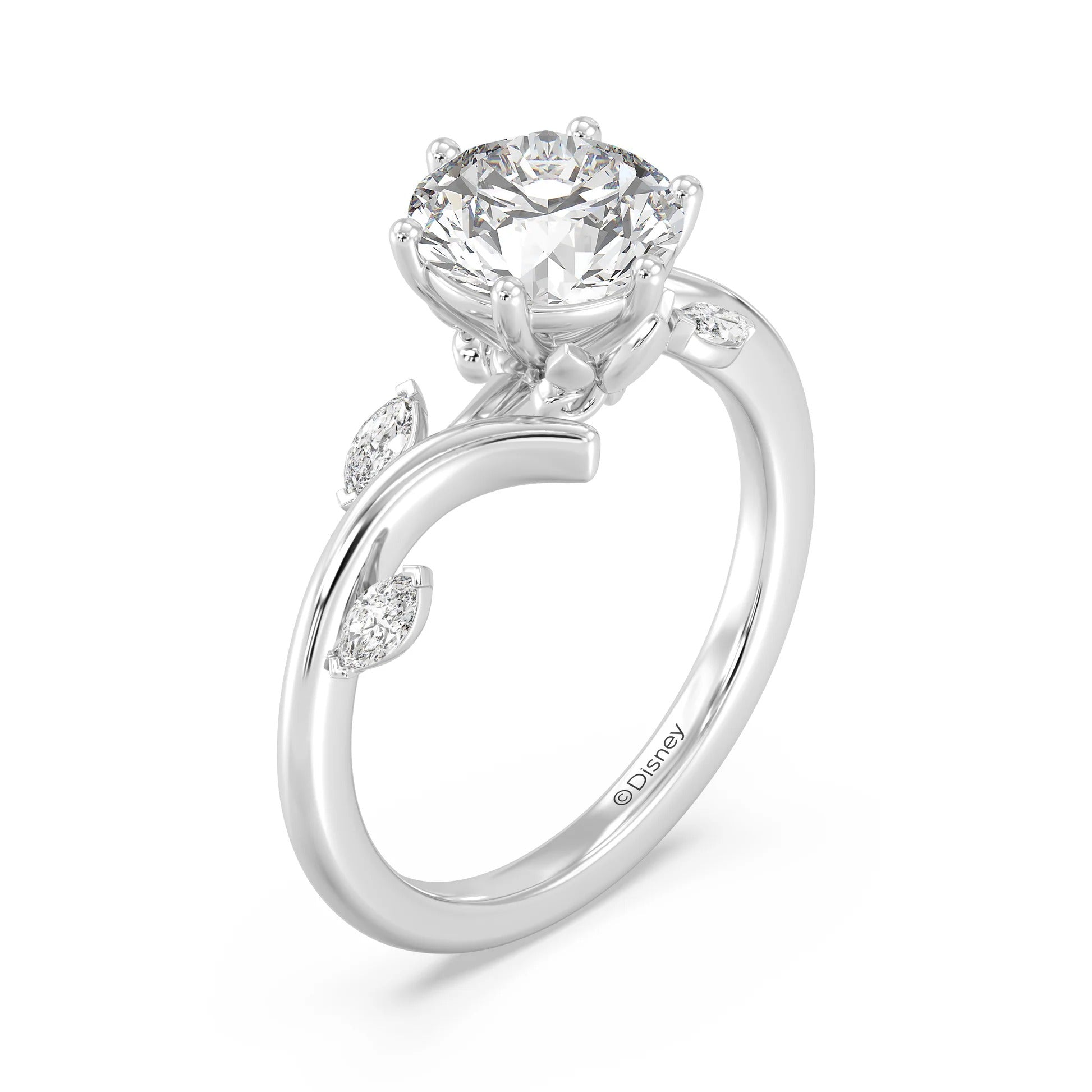Enchanted Star Diamond And Gold Disney Princess Rapunzel Classic Vine Engagement Ring Secondary image