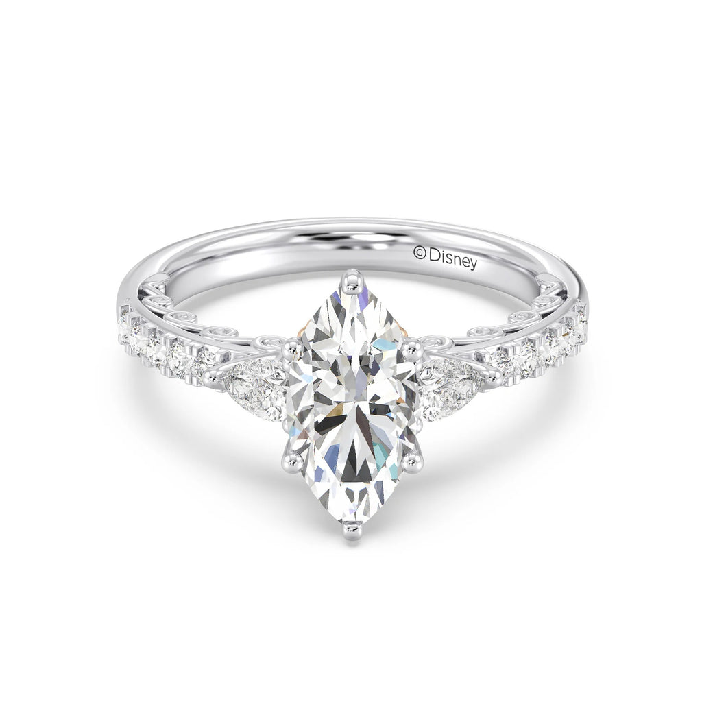 Enchanted Star Diamond Gold Ariel Shell Gallery Engagement Ring