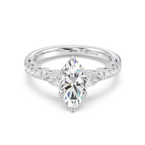 Enchanted Star Diamond Gold Ariel Shell Gallery Engagement Ring