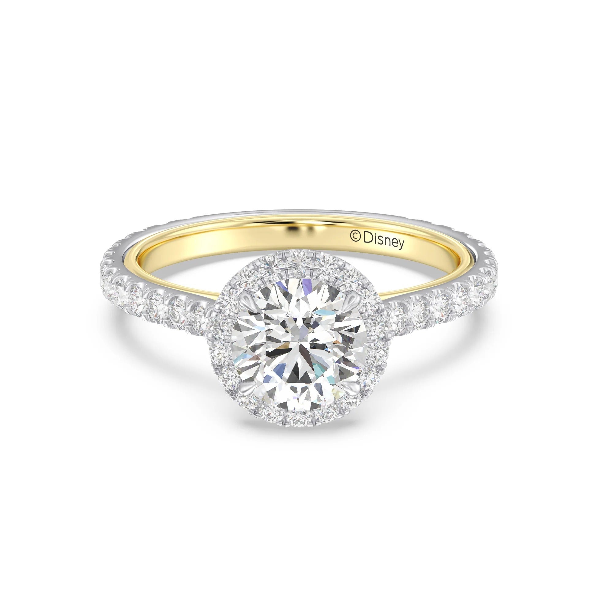 Enchanted Star Diamond Gold Jasmine Halo Engagement Ring Image principale du produit