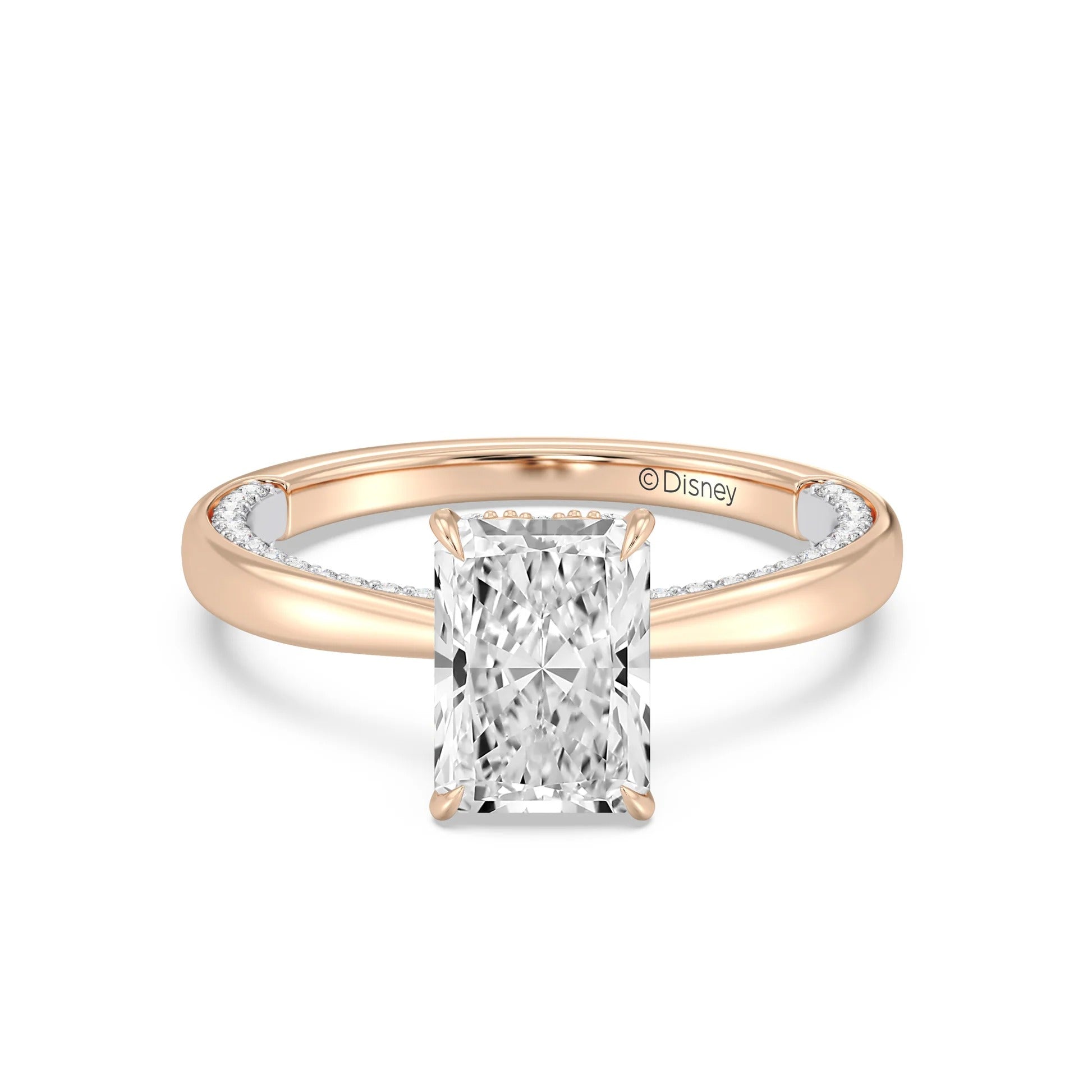 Enchanted Star Diamond With Gold, Disney’s Aurora Solitaire Studded Gallery Engagement Ring Image principale du produit