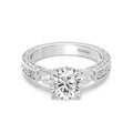 Enchanted Star Diamond And Gold Disney Princess Aurora Vintage Filigree Three Stone Engagement Ring