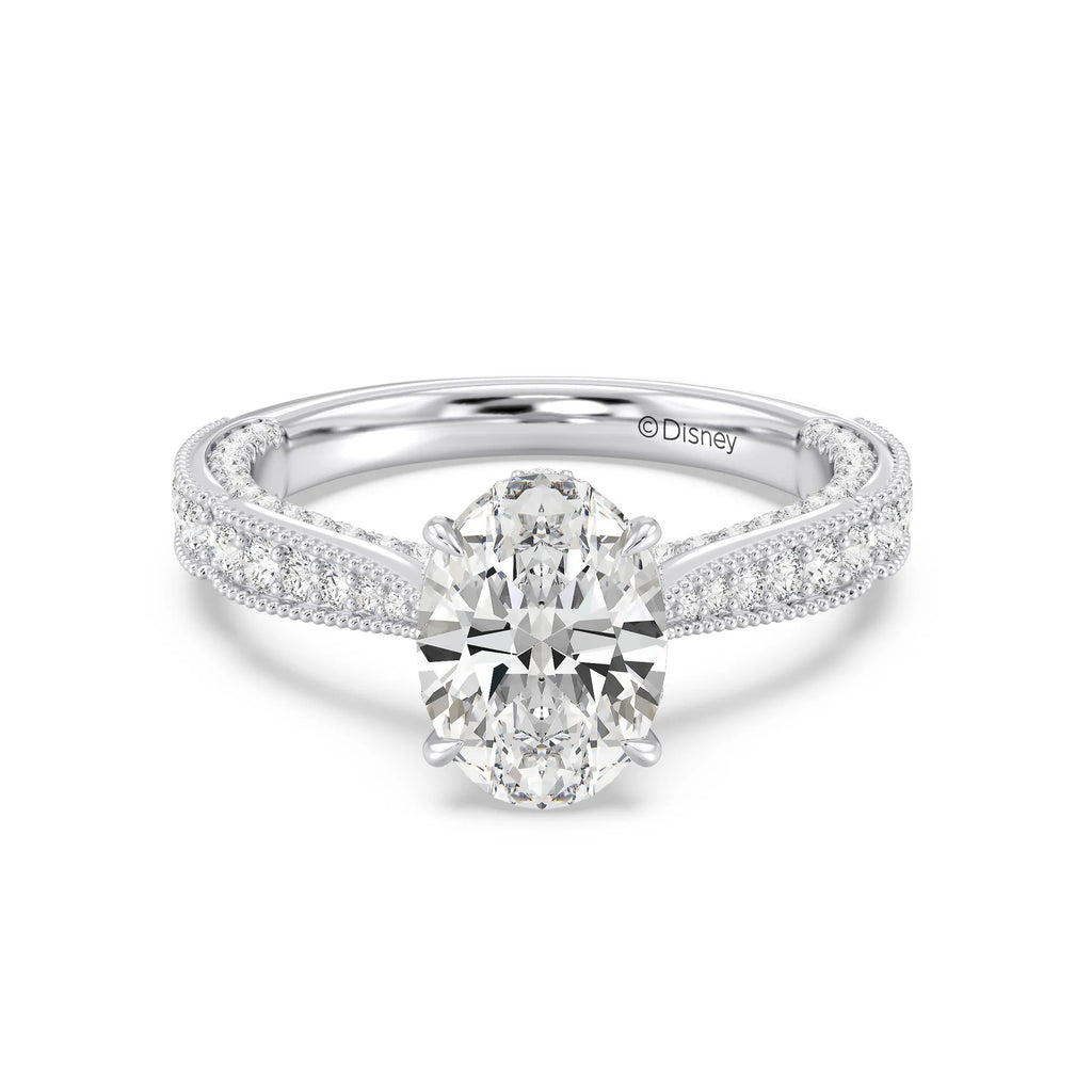Enchanted Star Diamond And Gold Disney Princess Belle Vintage Milgrain Engagement Ring
