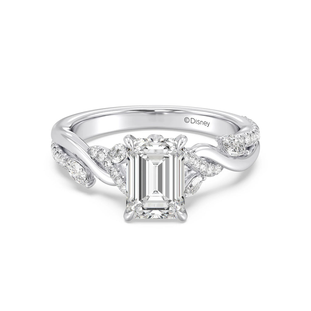 Enchanted Star Diamond And Gold Disney Princess Rapunzel Twisted Pavé Engagement Ring