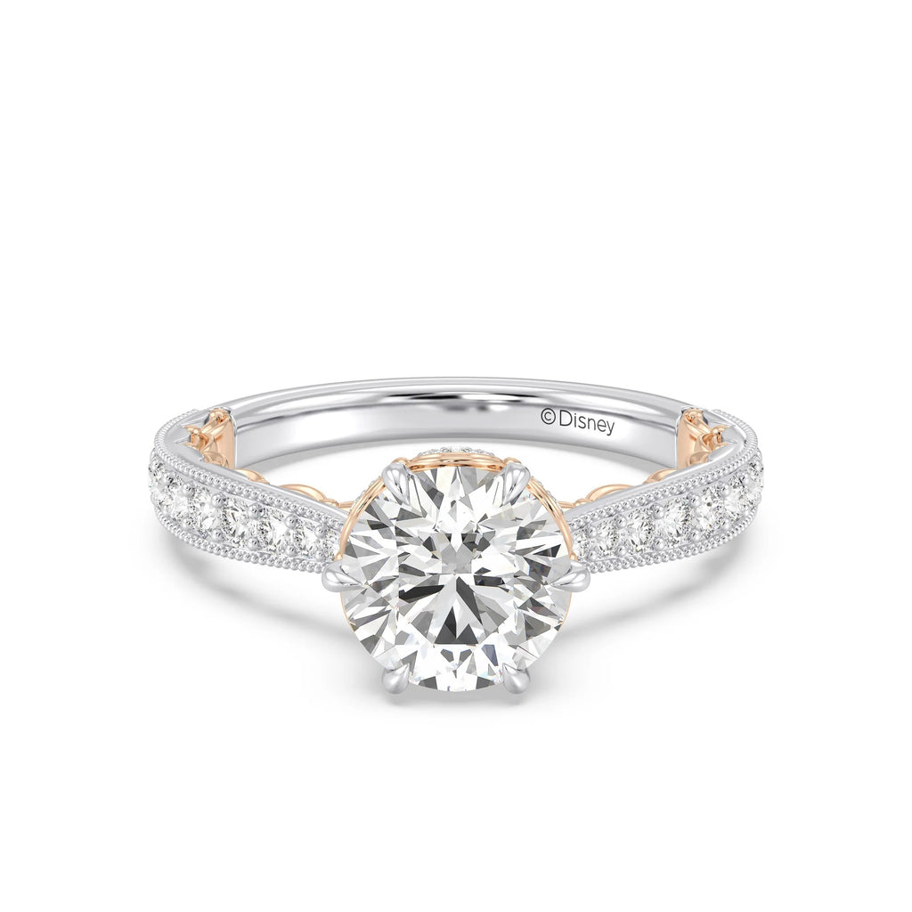 Enchanted Star Diamond And Gold Disney Princess Belle Vintage Ballroom Engagement Ring