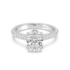 Anillo de compromiso solitario con diamantes cultivados en laboratorio de talla esmeralda D-VVS2 de 3 quilates y engaste en bisel
