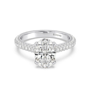 Enchanted Star Diamond And Gold Disney Princess Cinderella Three Row Pave Carriage Engagement Ring