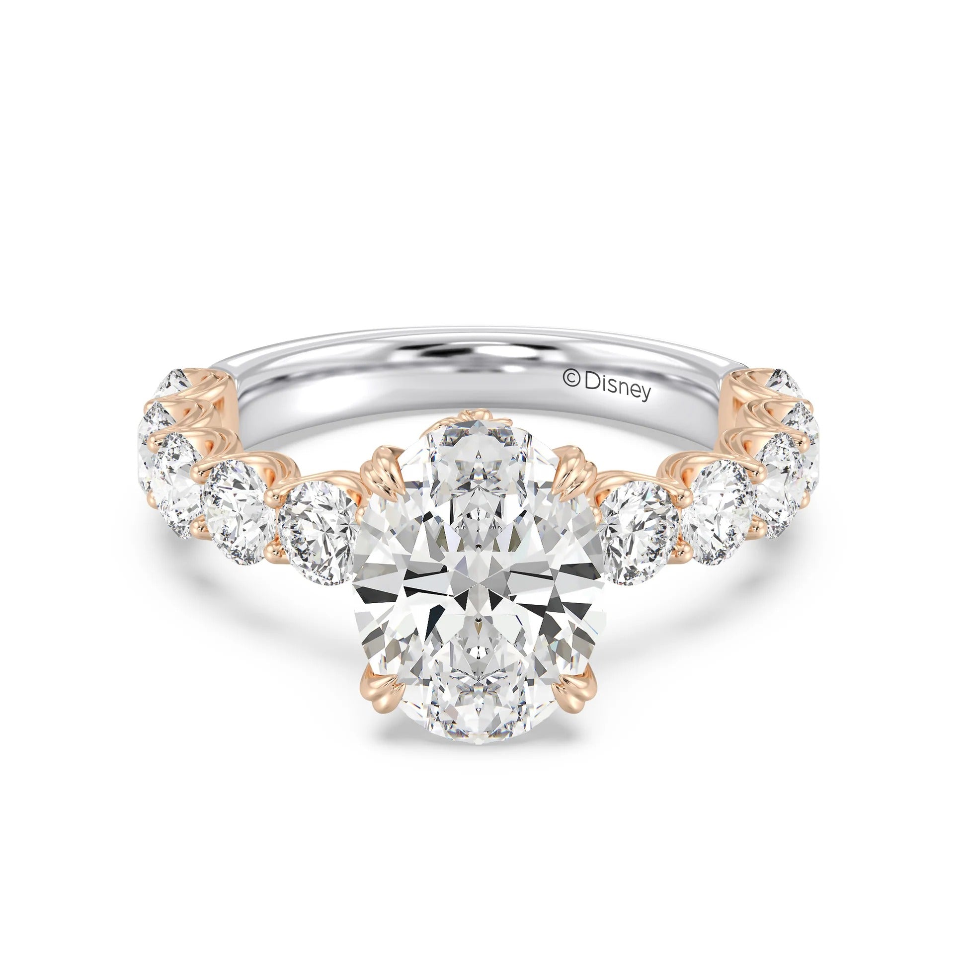 Enchanted Star Diamond And Gold Disney Princess Belle Hidden Halo Engagement Ring Main image