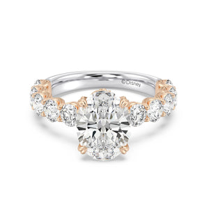 Enchanted Star Diamond And Gold Disney Princess Belle Hidden Halo Engagement Ring