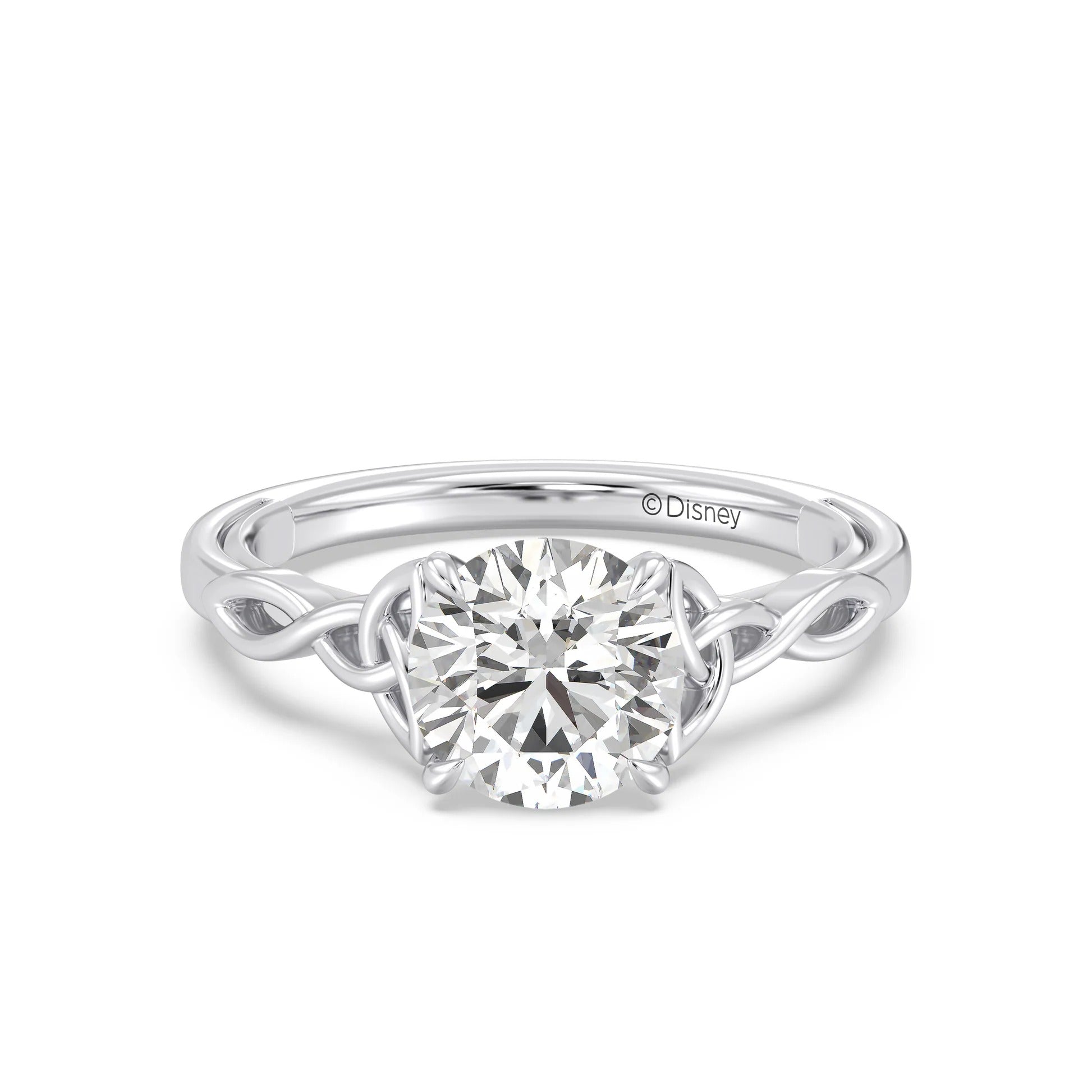 Enchanted Star Diamond And Gold Disney Princess Merida Celtic Solitaire Engagement Ring Main image
