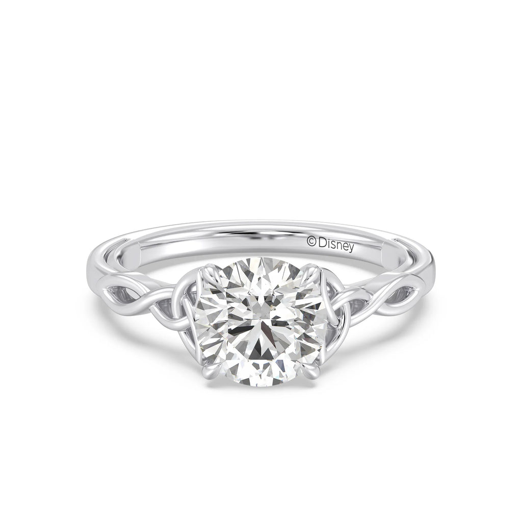 Enchanted Star Diamond And Gold Disney Princess Merida Celtic Solitaire Engagement Ring