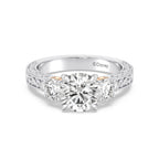 Enchanted Star Diamond And Gold Disney Princess Rapunzel Vintage Round Three Stone Engagement Ring