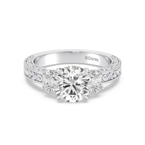 Enchanted Star Diamond And Gold Disney Princess Rapunzel Vintage Oval Three Stone Engagement Ring