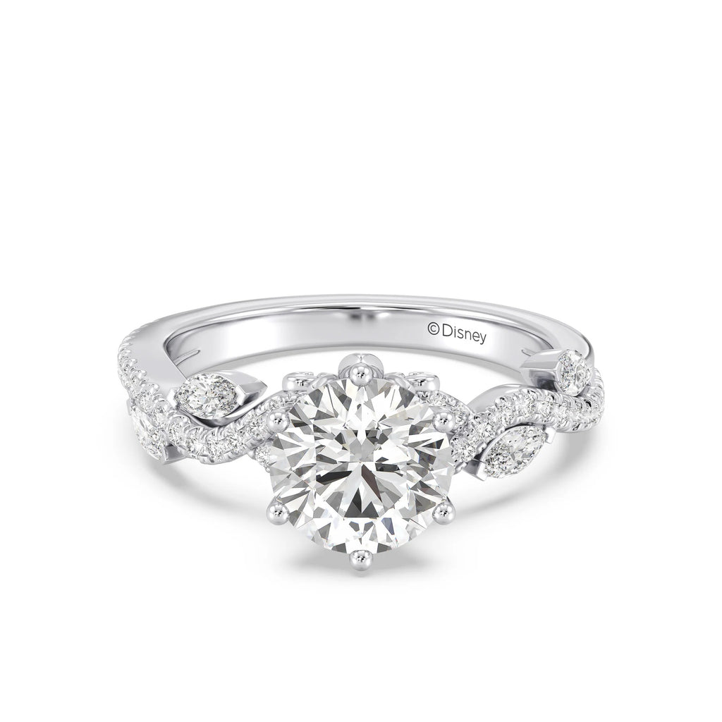 Enchanted Star Diamond And Gold Disney Princess Rapunzel Pavé Vine Engagement Ring