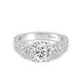 Enchanted Star Diamond And Disney Princess Aurora Vintage Round Three Stone Engagement Ring