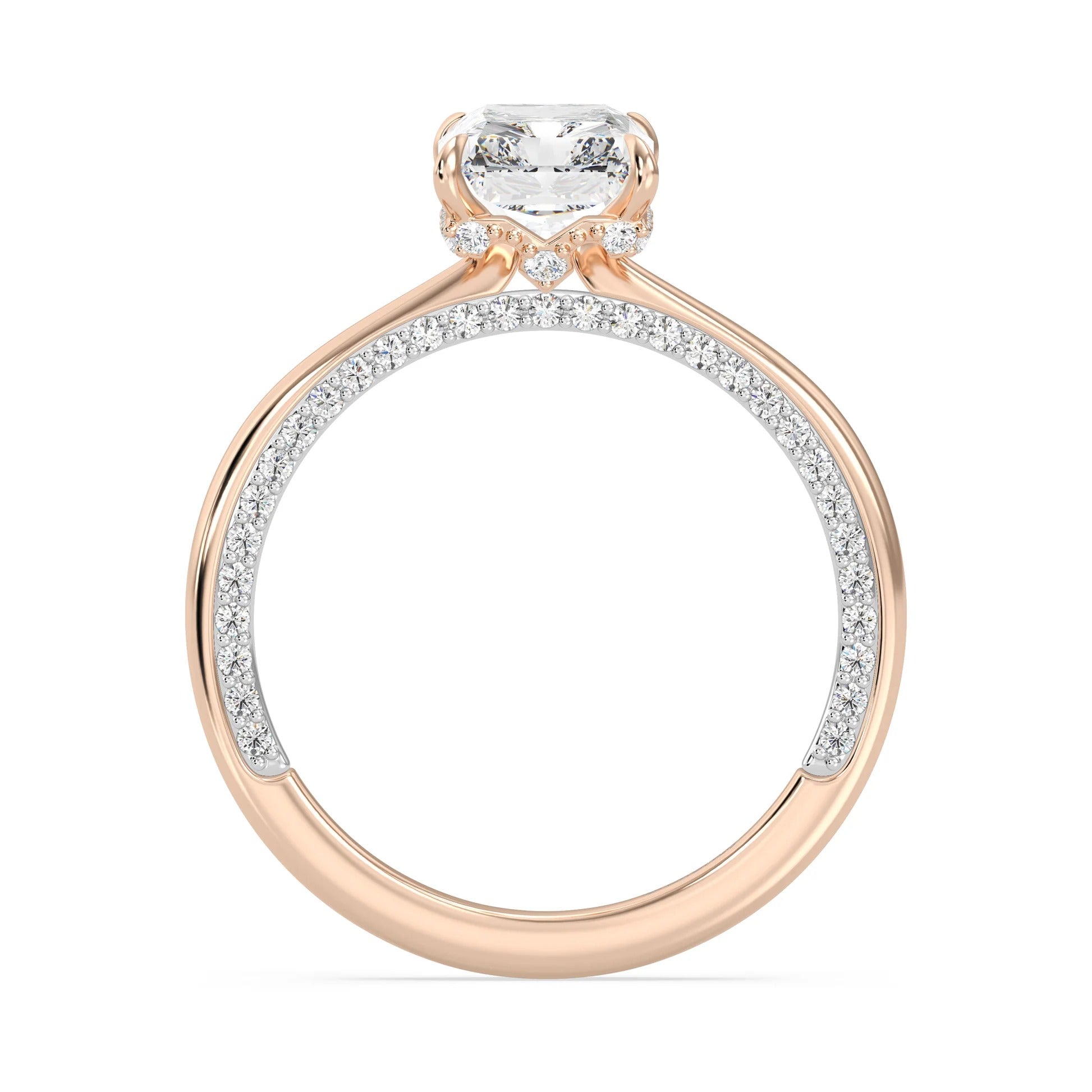 Enchanted Star Diamond With Gold, Disney’s Aurora Solitaire Studded Gallery Engagement Ring Image secondaire du produit