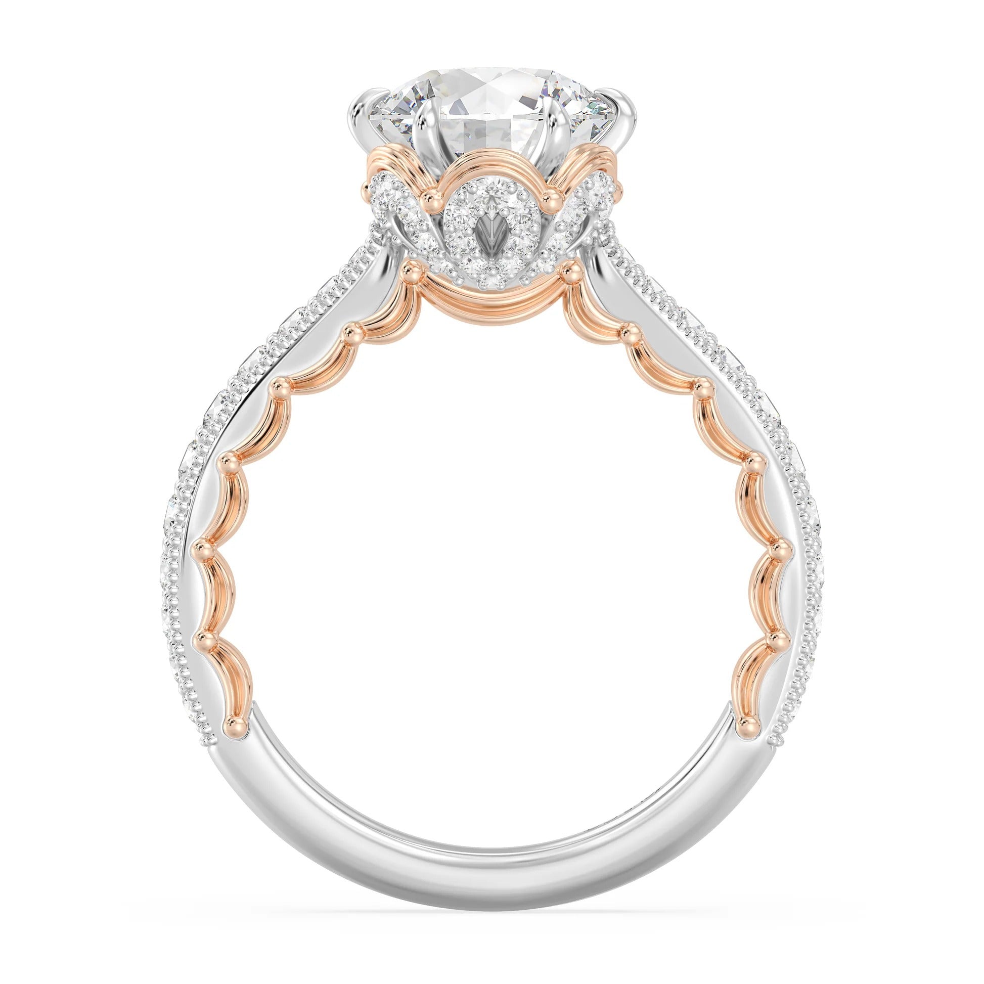 Enchanted Star Diamond And Gold Disney Princess Belle Vintage Ballroom Engagement Ring