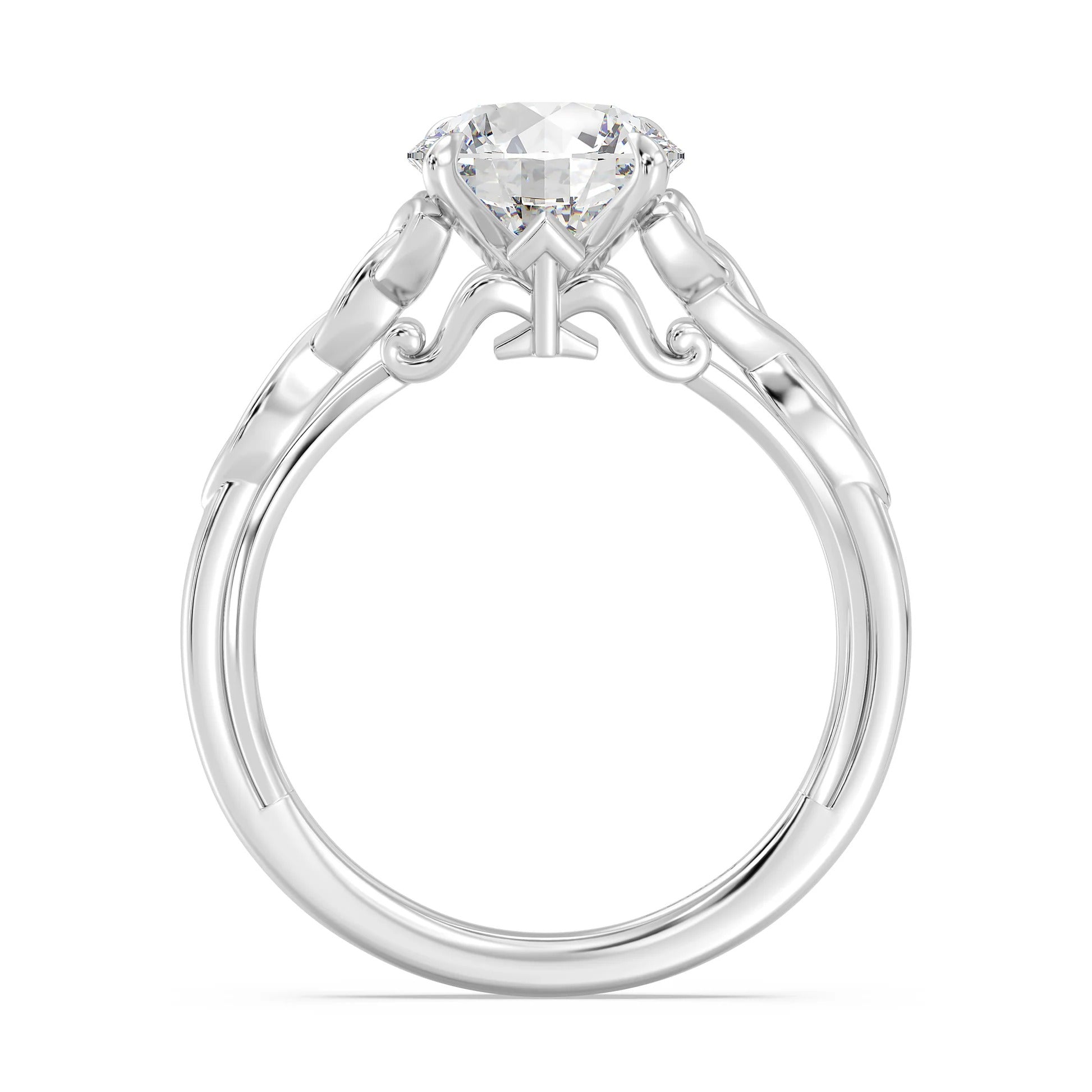 Enchanted Star Diamond And Gold Disney Princess Merida Celtic Solitaire Engagement Ring