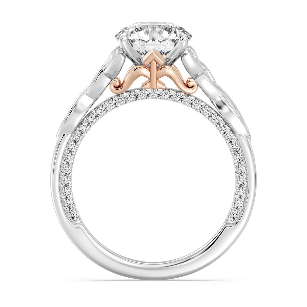 Enchanted Star Diamond And Gold Merida Celtic Hidden Pavé Engagement Ring