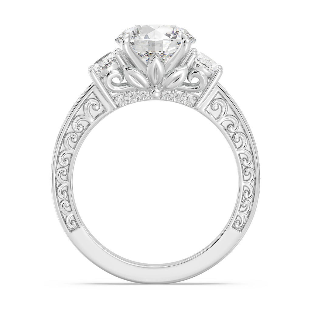 Enchanted Star Diamond And Gold Disney Princess Rapunzel Vintage Oval Three Stone Engagement Ring