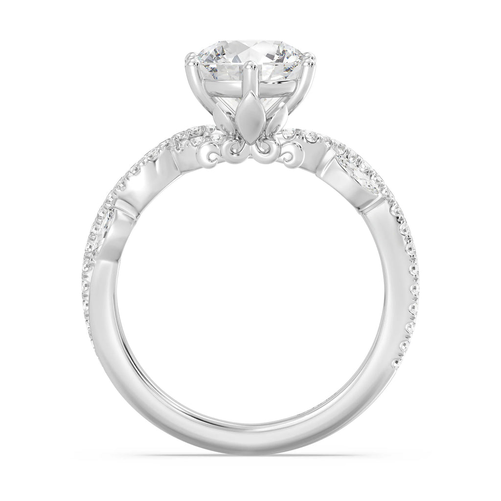 Enchanted Star Diamond And Gold Disney Princess Rapunzel Pavé Vine Engagement Ring