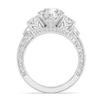 Enchanted Star Diamond And Disney Princess Aurora Vintage Round Three Stone Engagement Ring
