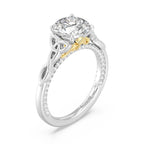 Enchanted Star Diamond And Gold Merida Celtic Hidden Pavé Engagement Ring