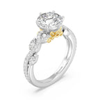 Enchanted Star Diamond And Gold Disney Princess Rapunzel Pavé Vine Engagement Ring