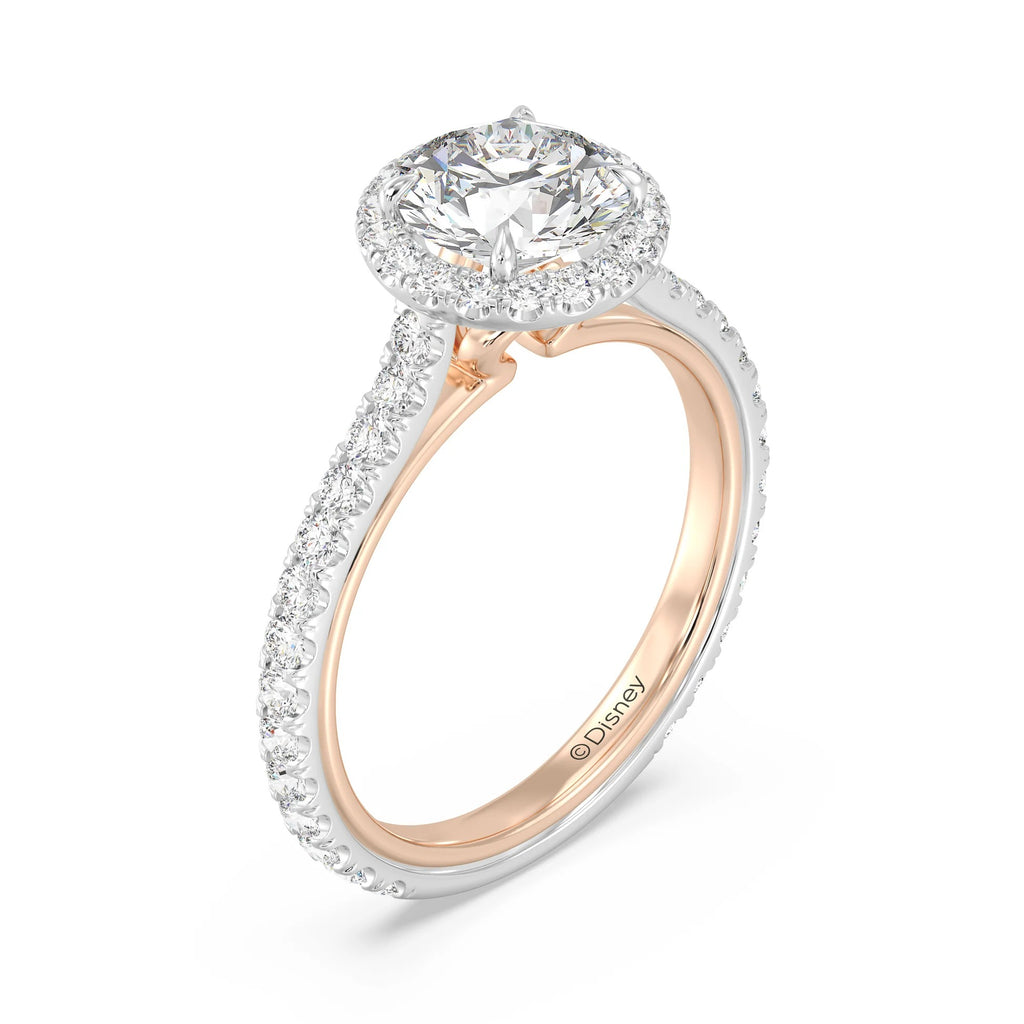 Enchanted Star Diamond Gold Jasmine Halo Engagement Ring