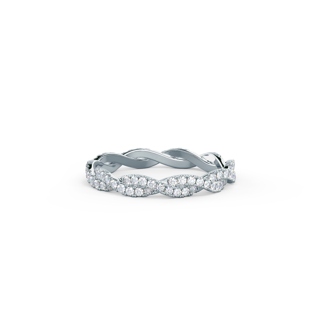 1.0 TCW Round Brilliant Full Eternity Twisted Moissanite Wedding Band