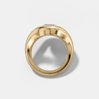 Iris Engagement Ring With a North South Oval Cut Diamond