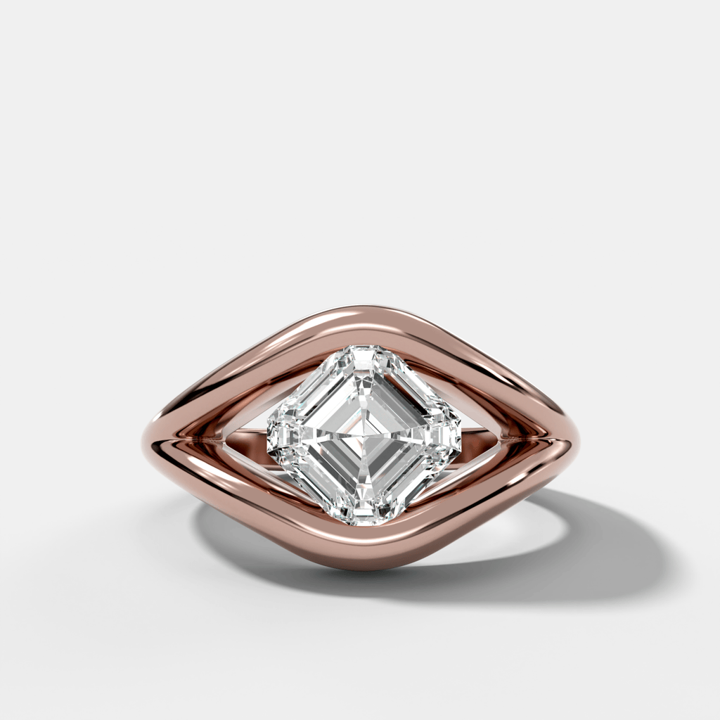 Iris Engagement Ring With an Asscher Cut Diamond