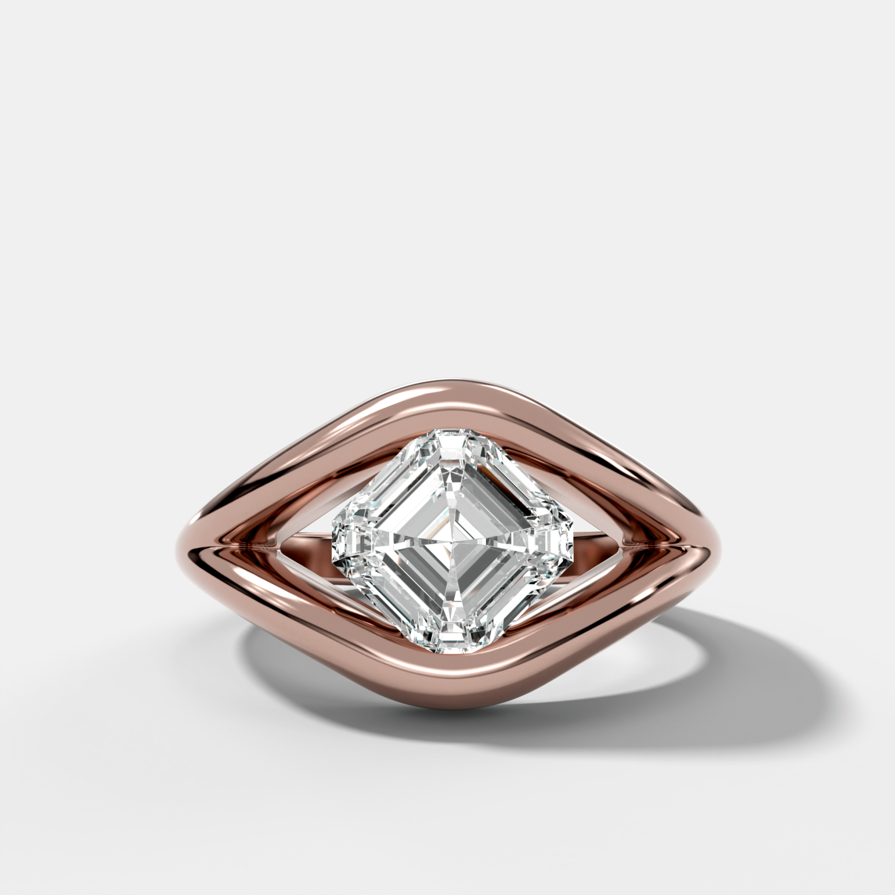Iris Engagement Ring With an Asscher Cut Diamond